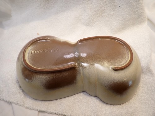 Frankoma Plainsman Brown & Beige Pottery Matte Glaze divided serving bowl - Picture 3 of 4