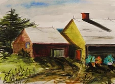 ORIGINAL Sea  Landscape WATERCOLOR Painting JMW art John Williams Impressionism