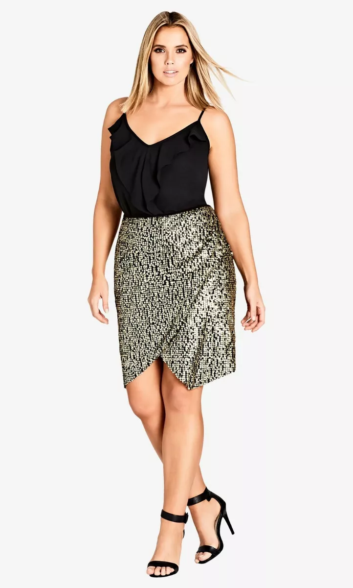 Plus size top sequin skirt xxl