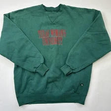 Vintage Russell V-Stitch Sweatshirt Adult XL Crewneck USA Made Green 80s Heavy