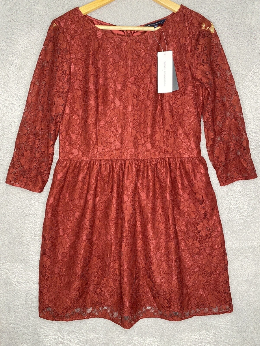 French connection hotsell red lace dress
