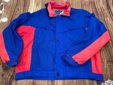 Vintage Pacific Trail Windbreaker 80s 90s Collared Jacket Zip Up Pink Blue M
