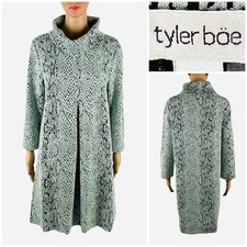 Tyler Boe Womens Medium Dress Snakeskin Cowl Neck Green Pockets Knit Sweater EUC