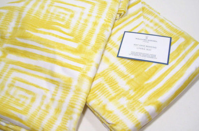 Williams Sonoma Home Multi Color Ikat Geo Metric Grid Full Queen Duvet Cover New