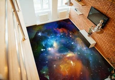 3D Cosmic Nebula K2653 Floor WallPaper Murals Wallpaper Mural Print Luna 2024