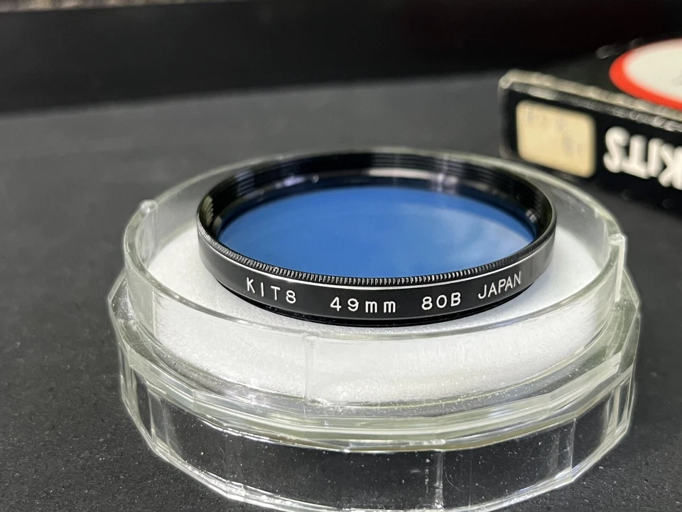 Kits Precision Optical Filter 49mm 80B, Vintage Blue Lens Filter Made in Japan - Image 3 of 4