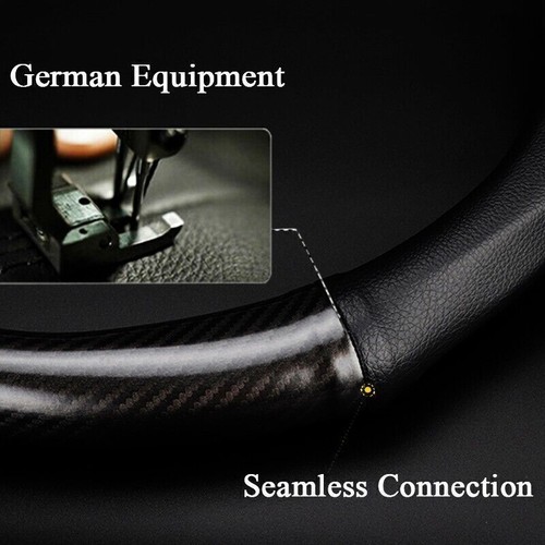 15" Carbon Fiber Leather Car Steering Wheel Cover Anti slip for Toyota New - Picture 3 of 7
