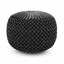 simplihome renee round pouf footstool upholstered in slate grey velvet for th...