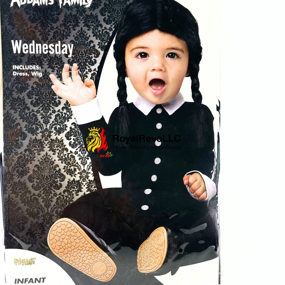 [01721125] Spirit Halloween Baby Wednesday Addams Costume - The Addams Family - Image 2 of 4