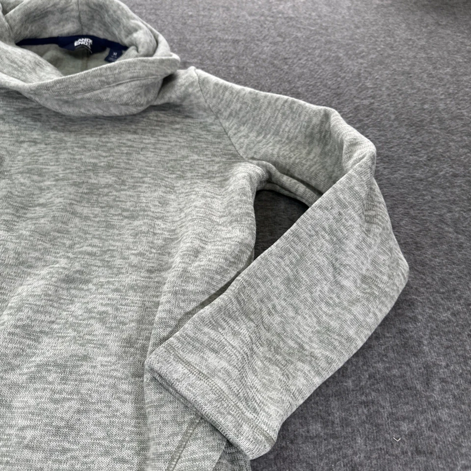 Lands End Mujer Gris Capucha Cuello Alto Túnica Polar Sudadera Talla Mediana (10-12) Foto 4 de 4