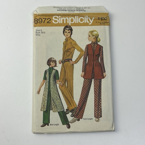 Jumpsuit Unterhemden Vintage 70er Muster 8972 Gr. 8 Brustweite 31,5 Stehkragen Tasche