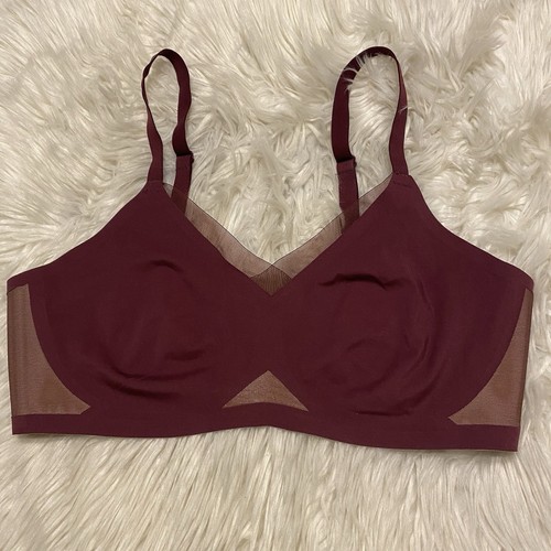 Honeylove Large Bra Purple Crossover Wireless Back Closure NO Removable Pads