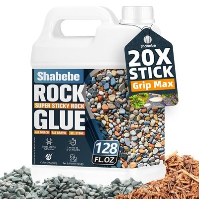 Rock Glue for Landscaping   1 Gallon Mulch Hold with Grip Max, Strong Adhe