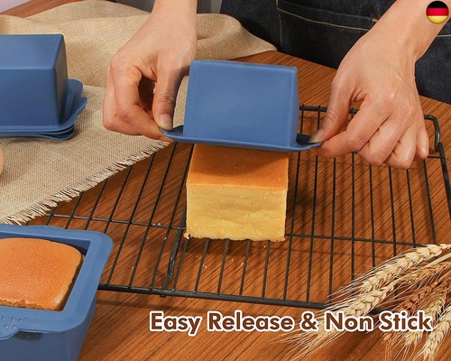 webake Mini Kuchenform Eckig Silikon Quadratisch Backform 4 Stück 3 Inch - Bild 4 von 7