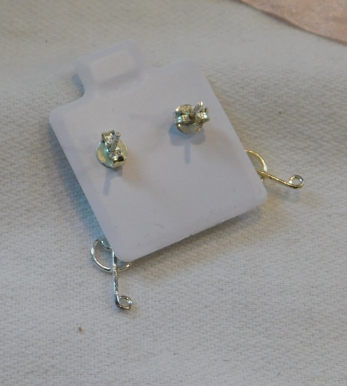 Sterling Silver Dangling Musical Note Earrings 92… - image 4