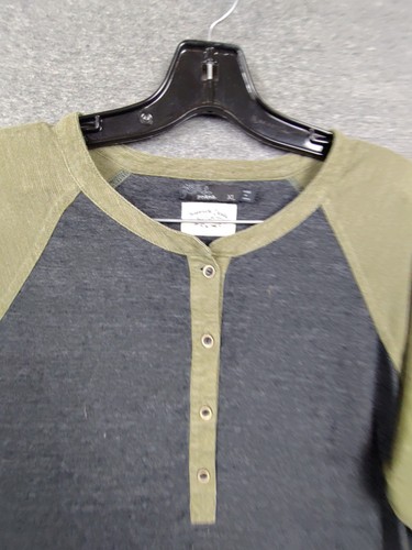 Prana Herren Hemd Extra Large XL grau grün Henley Langarm Strick Outdoor leicht - Bild 2 von 8