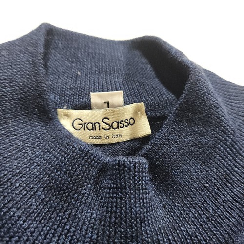 Gran Sasso Pullover dunkelblau reine Wolle Stehkragen L Made in Italy - Bild 2 von 3
