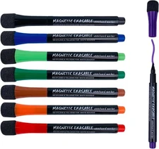 HANWER 8 Pack Low Odor Dry Erase Markers Fine Tip, 1 Count (Pack of 8) 
