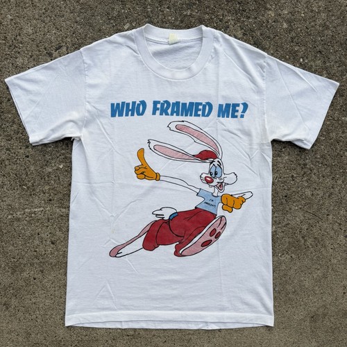 Vintage 90s Roger Rabbit โWho Framed Me?โ White Graphic T shirt Men Size Small