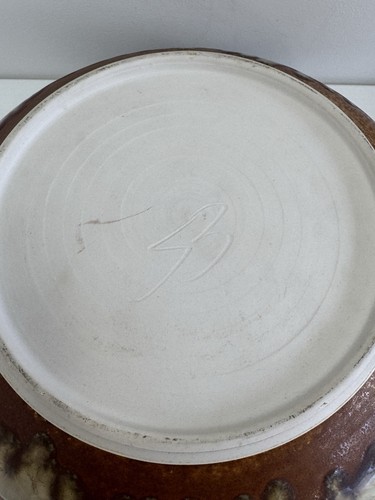 Studio Vintage Australian Pottery Large Crystalline Bowl Signed Ted Secombe - Picture 5 of 6