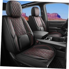Car Seat Covers Custom Fit for Chevy Silverado GMC Front Seat BlackRedLine