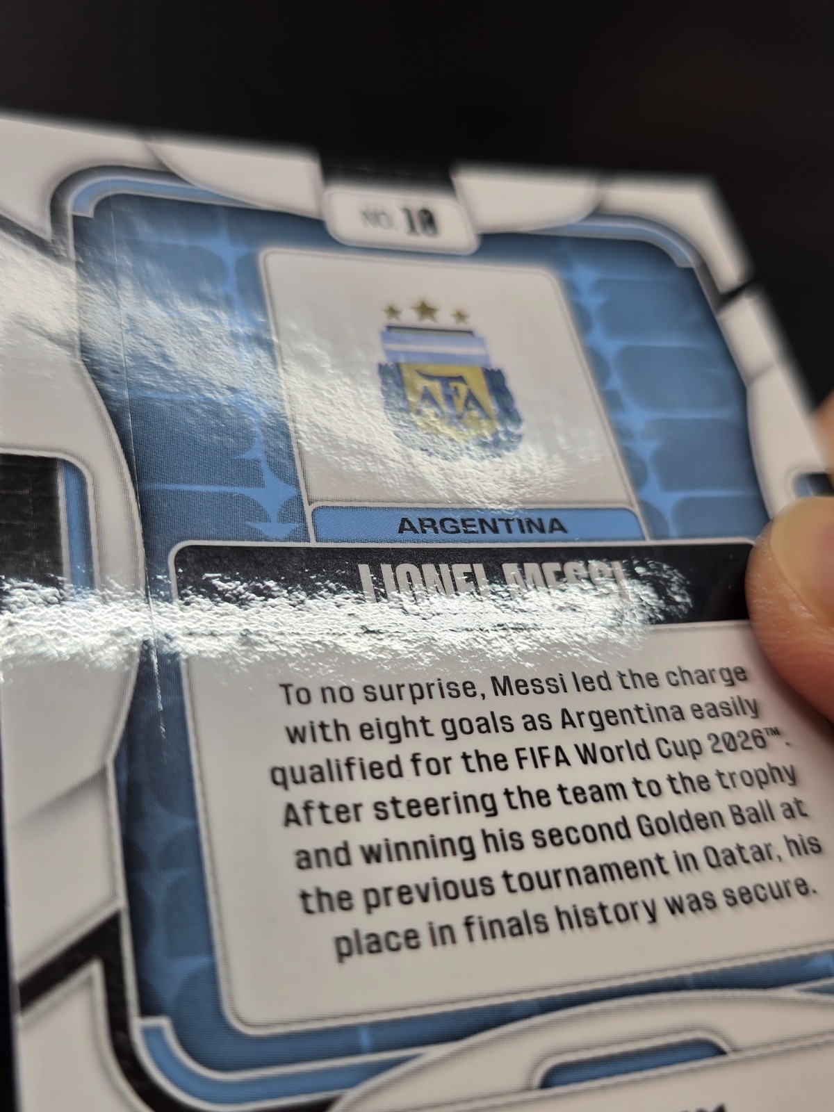 2026 Panini Prizm World Cup - Lionel Messi #10-Celestial Lattice prizm view 4