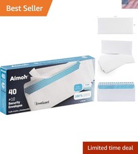40 Security Tinted Envelopes with Self-Seal Closure 4-1/8 x 9-1/2