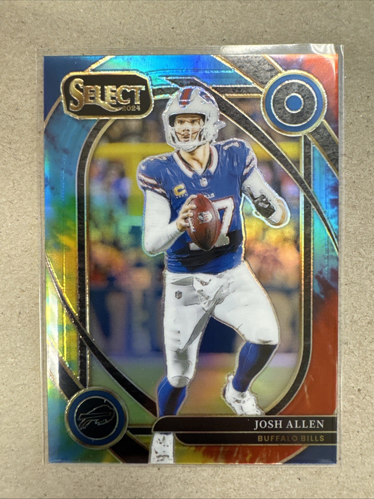 2024 Panini Select Josh Allen Club Tie-Dye Prizm /25 #225 Jersey Match 17 bills
