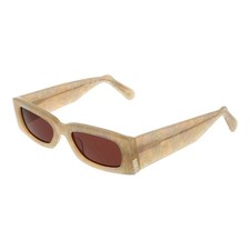 GCDS GC-1055362 Unisex Beige Sunglasses Plastic Solid Rectangle Full Rim Eyewear