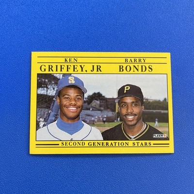 1991 Fleer KEN GRIFFEY JR & BARRY BONDS Second Generation Stars Super Star #710