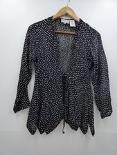 Ladies The Masai Clothing Company black sheer tie waist top size S