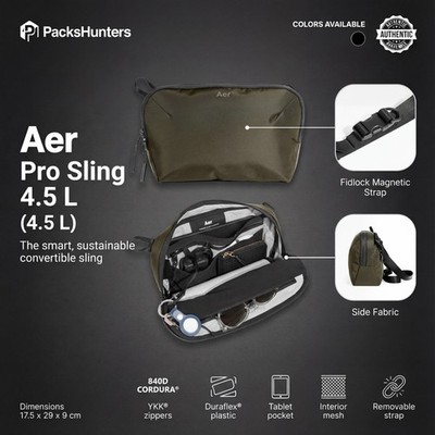 Aer Pro Sling Olive Crossbody Bag 4.5L Recycled Cordura EDC iPad Mini Pouch | BN