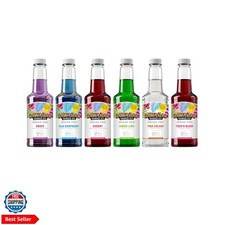 Syrup Assortment, 6 Popular 16oz Flavors: Cherry, Grape, Blue Raspberry, Tige...