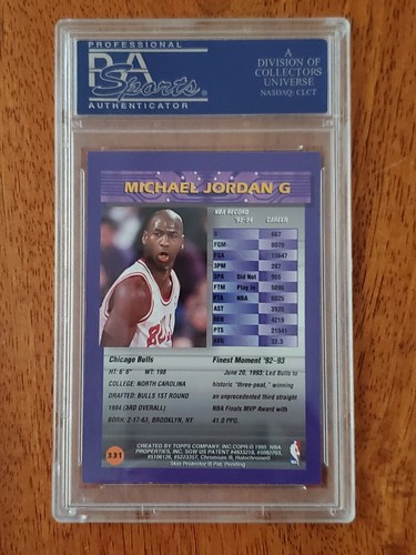 1994 TOPPS FINEST MICHAEL JORDAN #331 PSA 10 GEM MINT LOW POP - Picture 3 of 4