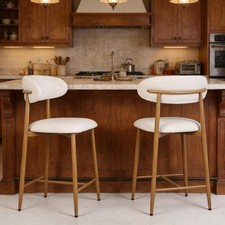 Counter Height Bar Stools Set of 2 Upholstered Counter Stools Modern Barstools