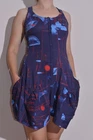 Marithe Francois Girbaud Women's Sleeveless Cotton Playsuit Romper Blue Red Sz S