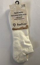 Fox River Acrylic Nylon Blend Sport Ankle Socks Unisex Size XL Ivory