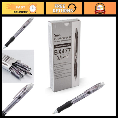 Fine Point Ballpoint Pens, 0.7mm Black Ink, Box of 12, Smooth Writing, Office Su