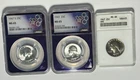 1943, 1947  S NGC MS 65 AND 1967 SMS ANACS MS 66 WASHINGTON QUARTER / 3 COIN LOT