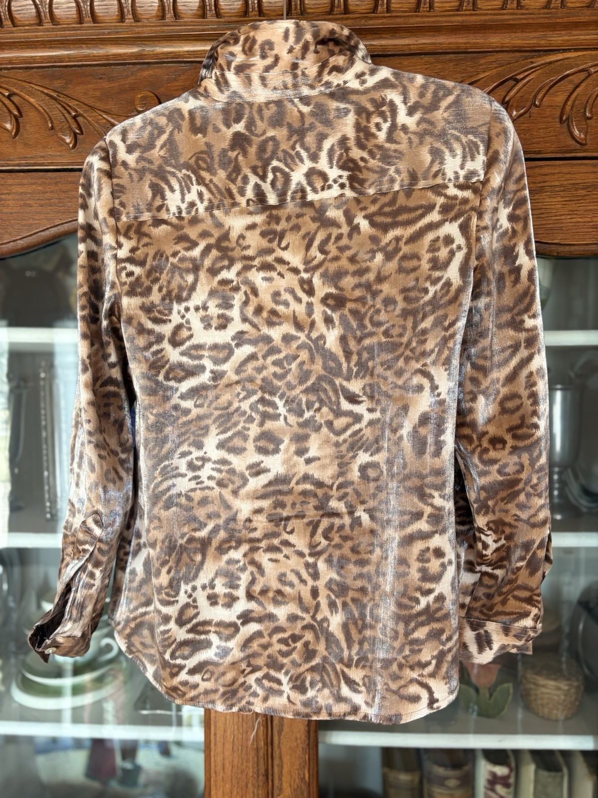 RUBY RD SIZE 8 WOMENS LEOPARD PRINT SHIMMERY SILK… - image 2