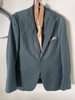 MrSure Men s 3 Piece Suit M Dark Green W/ Gold Tie