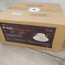 Torchstar 12 Pack 4 inch White Recessed Can Light Trim Soft Iron Set
