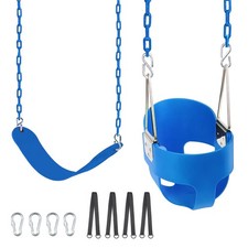 Toddler Swing Swing Seat, Iron Chains with Tree Straps Blue