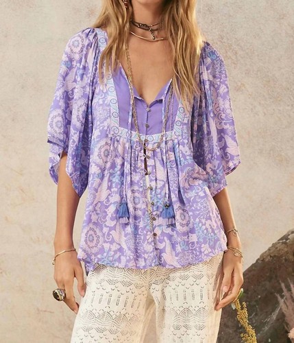 Spell Sannah Short Sleeve Blouse Lavender