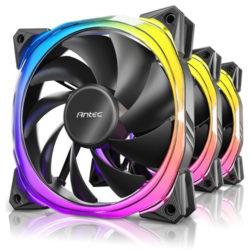 Antec Fusion 12cm PWM ARGB Case Fans x3, Hydraulic Bearing, 16 LEDs, Anti-Vibrat - 第 1/8 張圖片