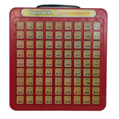 Galoob Touch N Tell Me Addition Subtraction Push Button 1981 Red Handle Vtg