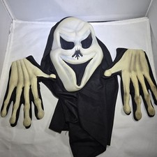 Scream Halloween Costume Long Face Ghost Face Mask With Gloves Black