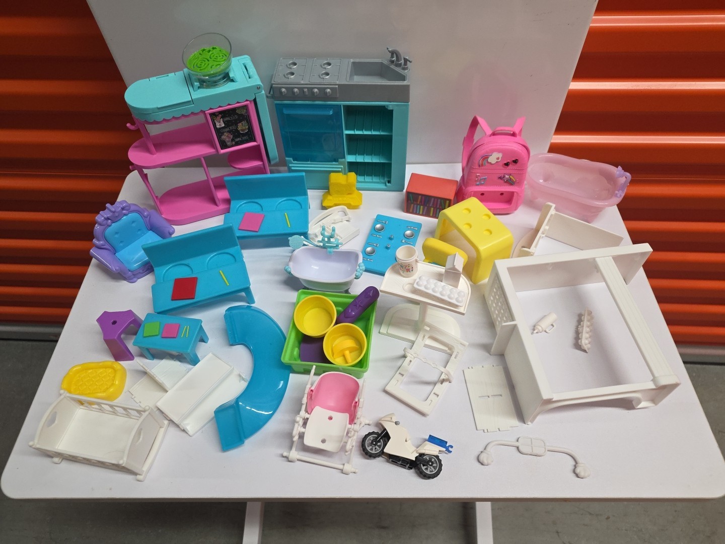 Mixed Lot Barbie Furniture & Accessories Kitchen School Motorcycle Mix Brands