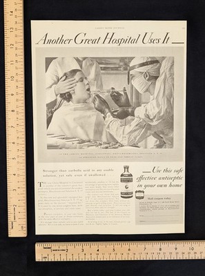 Vintage 1933 Sharp & Dohme Hexylresorcinol Solution S.T. 37 B&W Print Ad 1930s