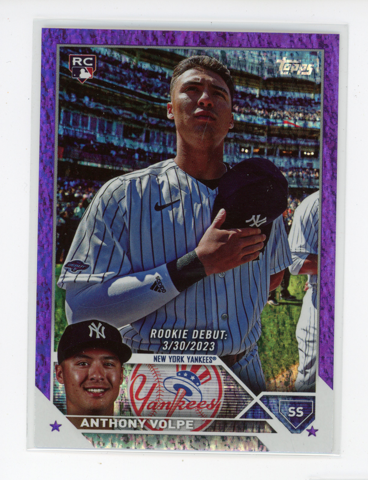 2023 Topps Update Anthony Volpe RC Rookie Debut Purple Foil #522/799 (BJ)